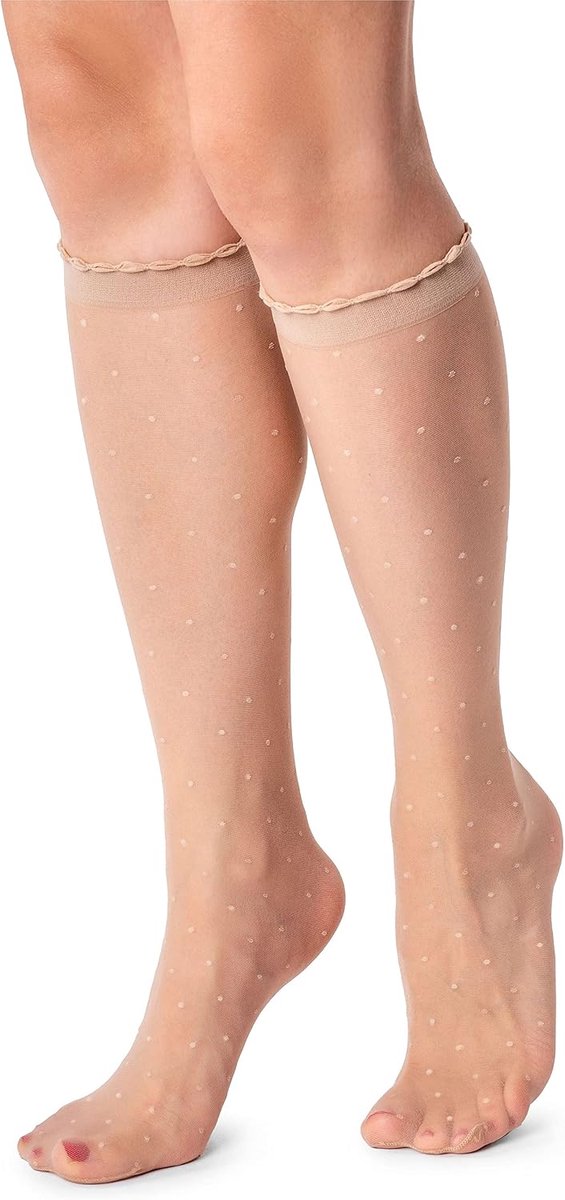 Kniehoge dameskousen - transparant - schattig patroon - perfect voor elke outfit - ShopVlot