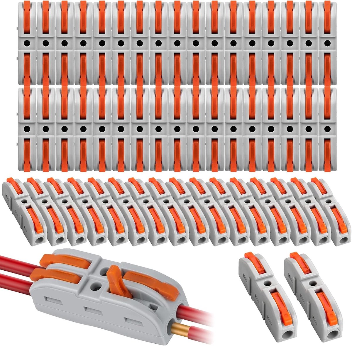 Kabelconnectoren 50 stuks - SPL-1 aansluiting - 4 mm² klem met hendel - veelzijdig combineerbaar - ShopVlot