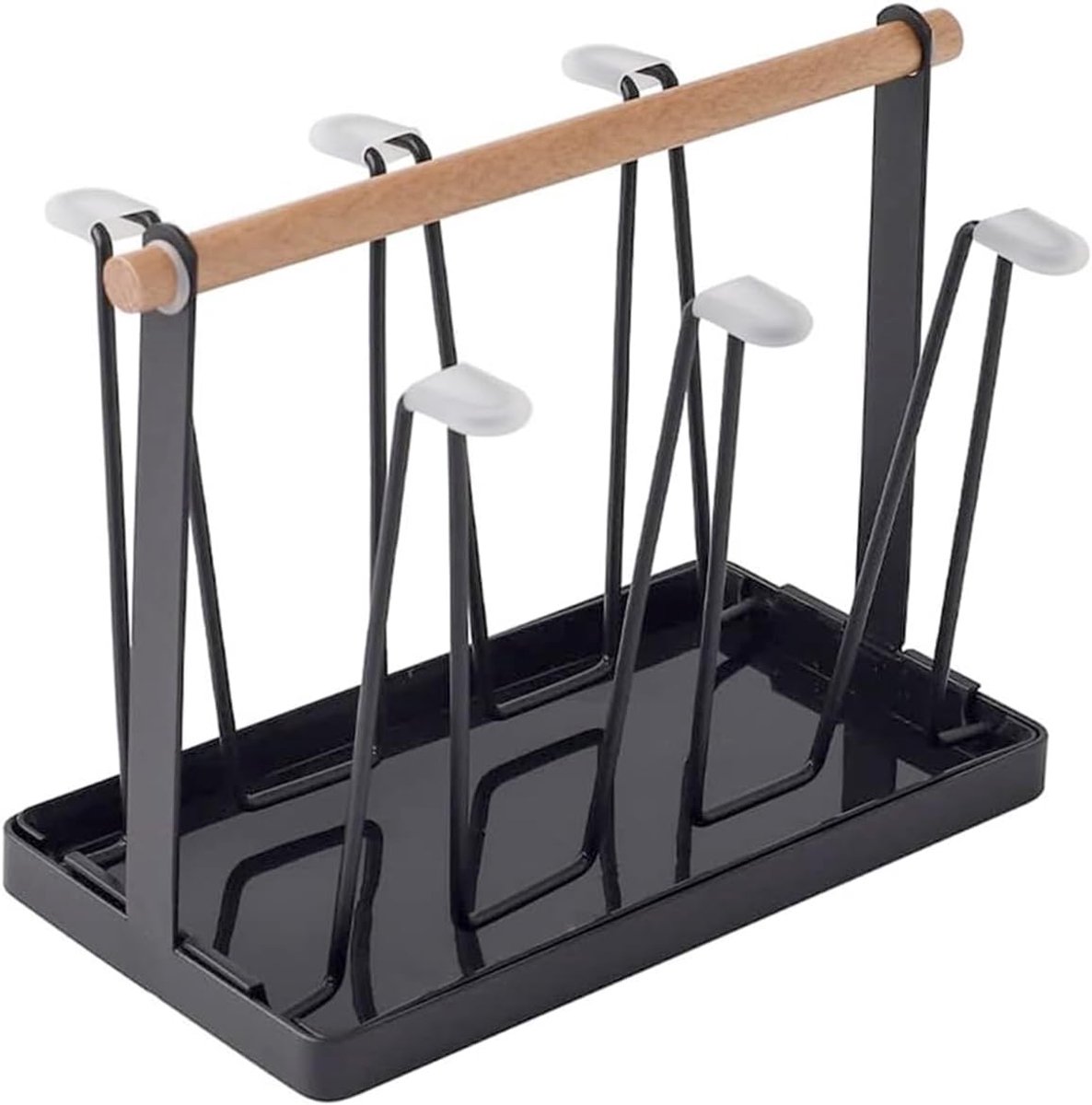 Afdruiprek voor flessen 23,5x13x19 cm - roestvrij staal - met siliconen afdruipmat - stabiel en ruimtebesparend - ShopVlot