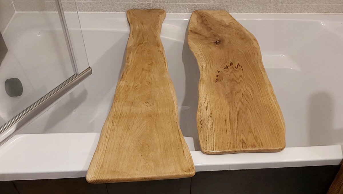 Op maat gemaakte eiken badplank - Diverse kleuren, 110cm