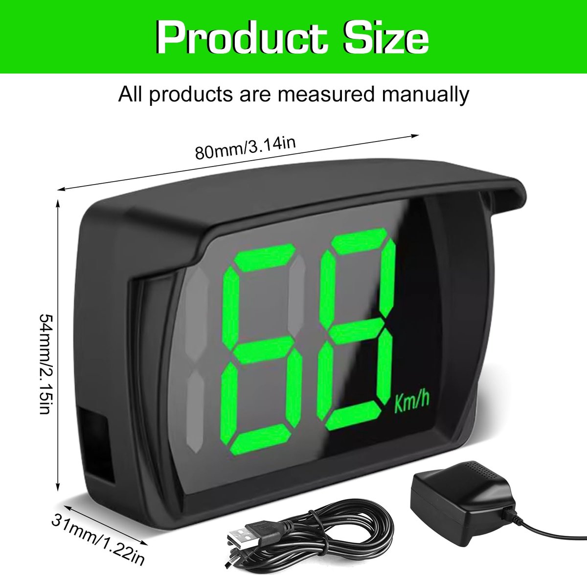 HUD head up display auto - digitaal kop-up display - GPS snelheidsmeter - eenvoudig te installeren - ShopVlot