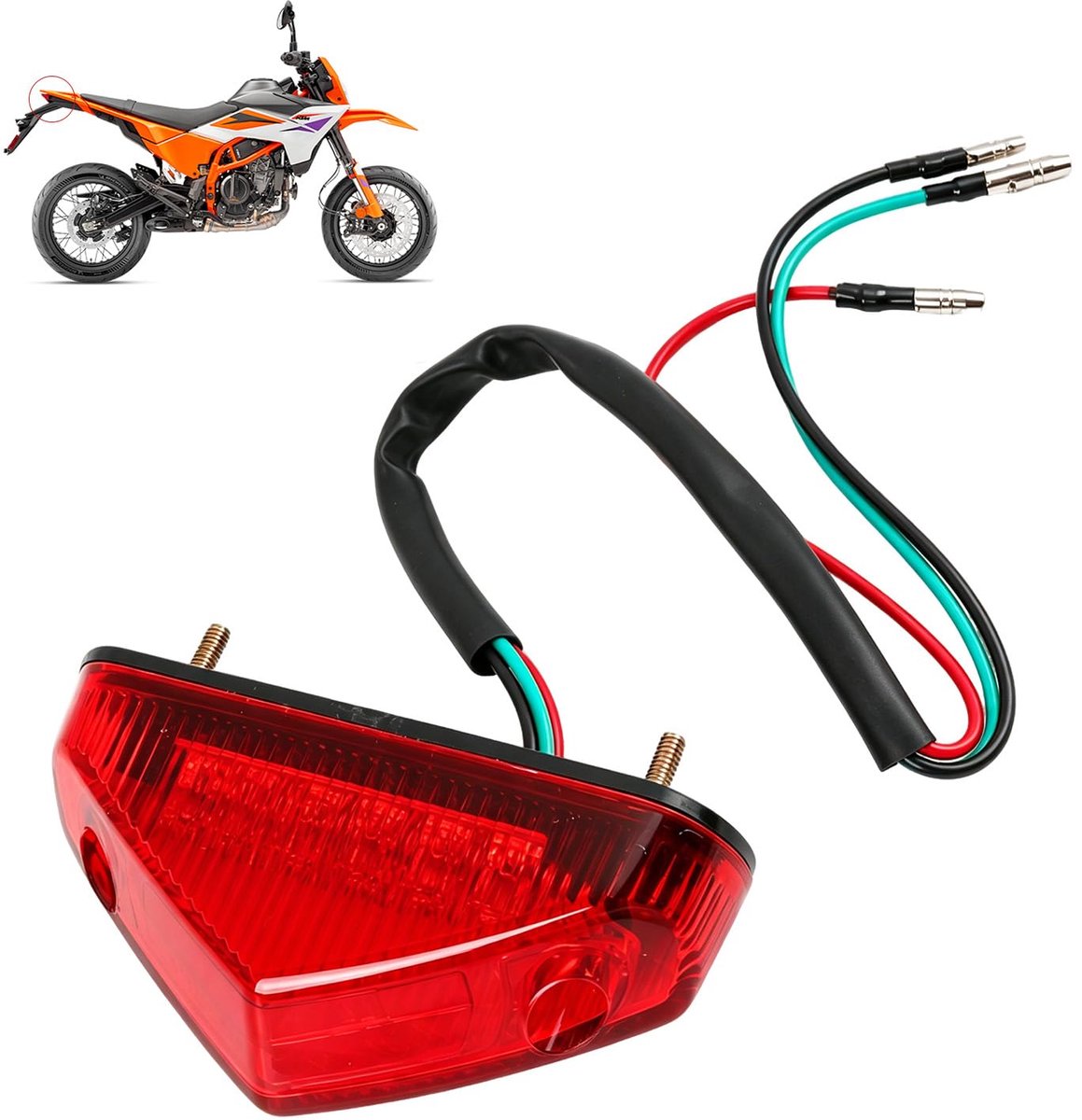 Motorfiets achterlicht 12V - 9 LED - E-keurmerk - Hoogwaardige ABS-behuizing - ShopVlot