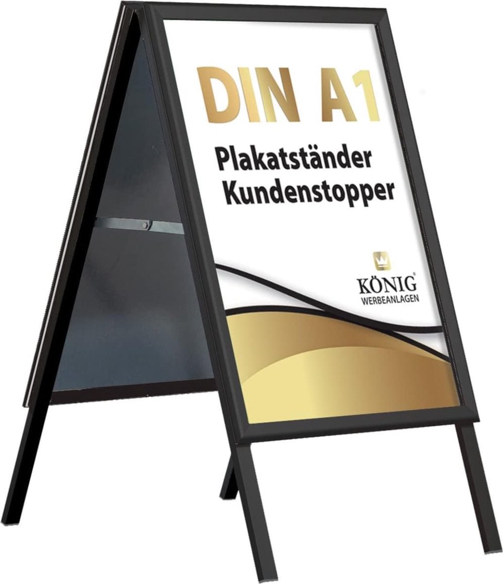 Posterstandaard DIN A1 - Zwart - Voor 2 Posters - Weerbestendig en Stabiel - ShopVlot