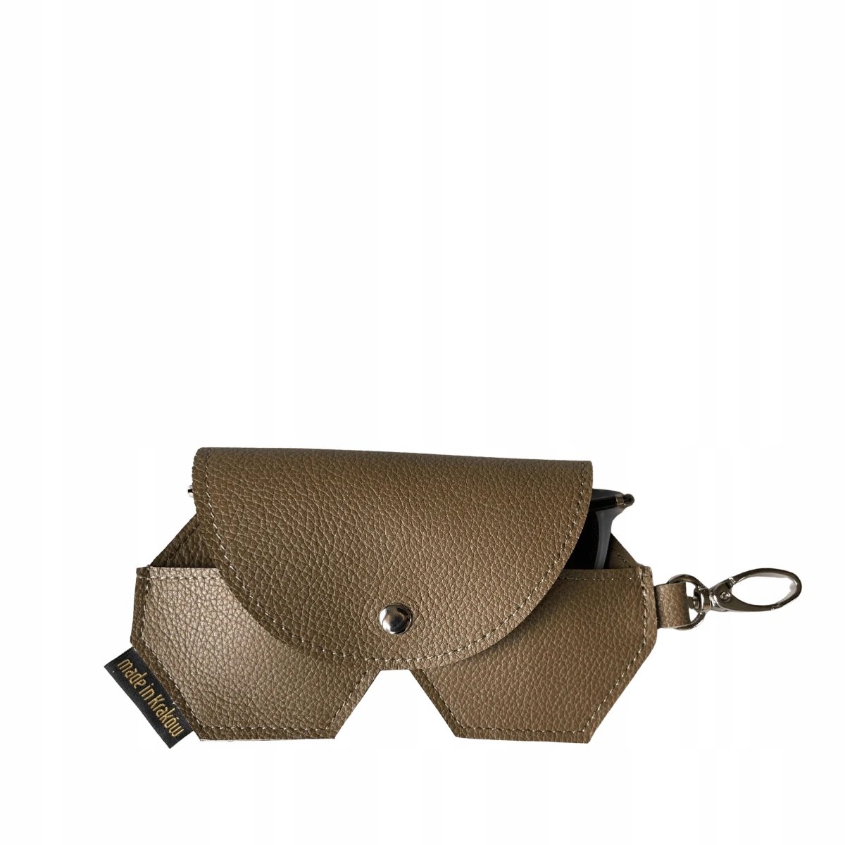Elegante Beige Leren Brillenhoes Handgemaakt