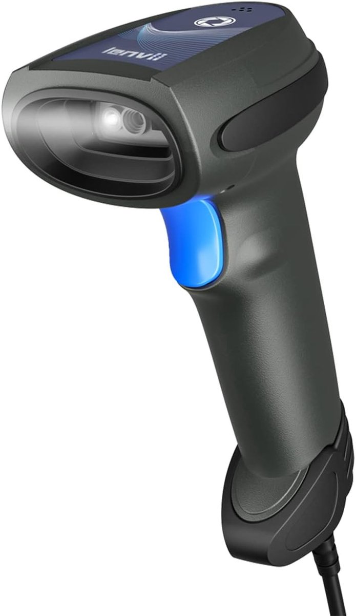 Handheld 2D QR barcode scanner - bedraad - ondersteunt UPC, PDF417, QR - eenvoudig te gebruiken met PC, Mac - ShopVlot