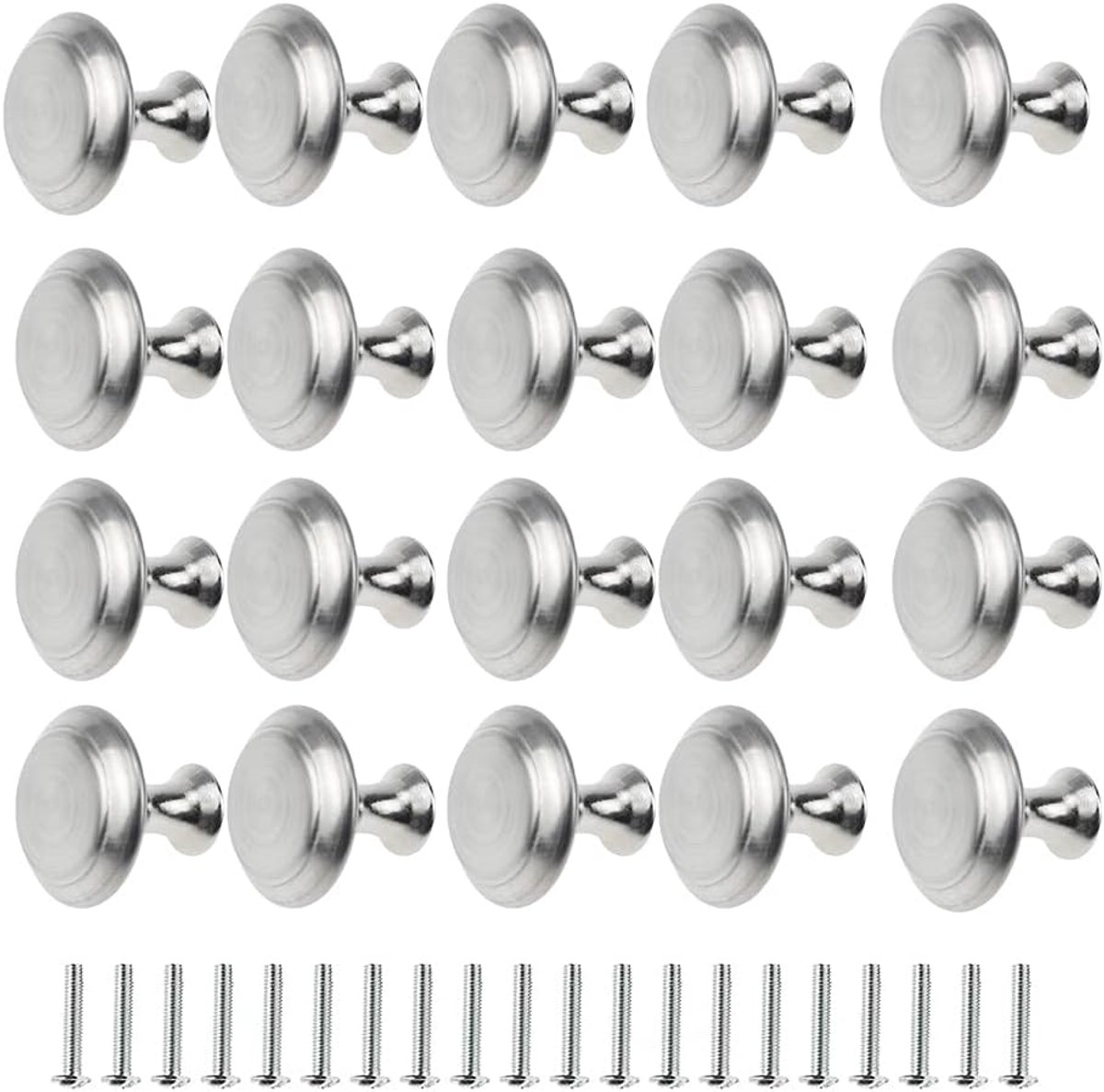 Ladeknop rond 28 mm - hoogwaardig staal - met schroeven - ideaal voor kasten en lades - ShopVlot
