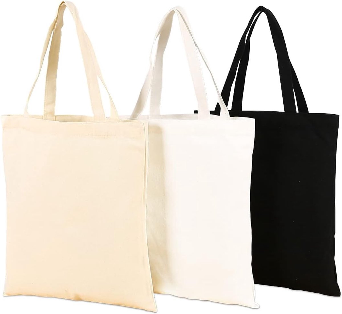 Katoenen tas 34x40 cm - Jute tas onbedrukt - Herbruikbare stofzakken met lange hengsels - Perfect voor schilderen - ShopVlot