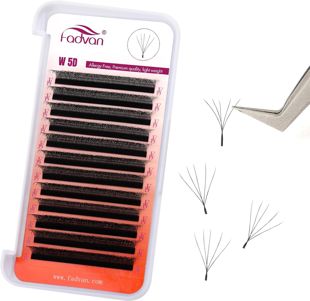 Wimperextensions 5D W 0.07mm D Curl - Premade Fan Wimperhaartjes - Professioneel zijde - Tijdbesparend voor beginners - ShopVlot