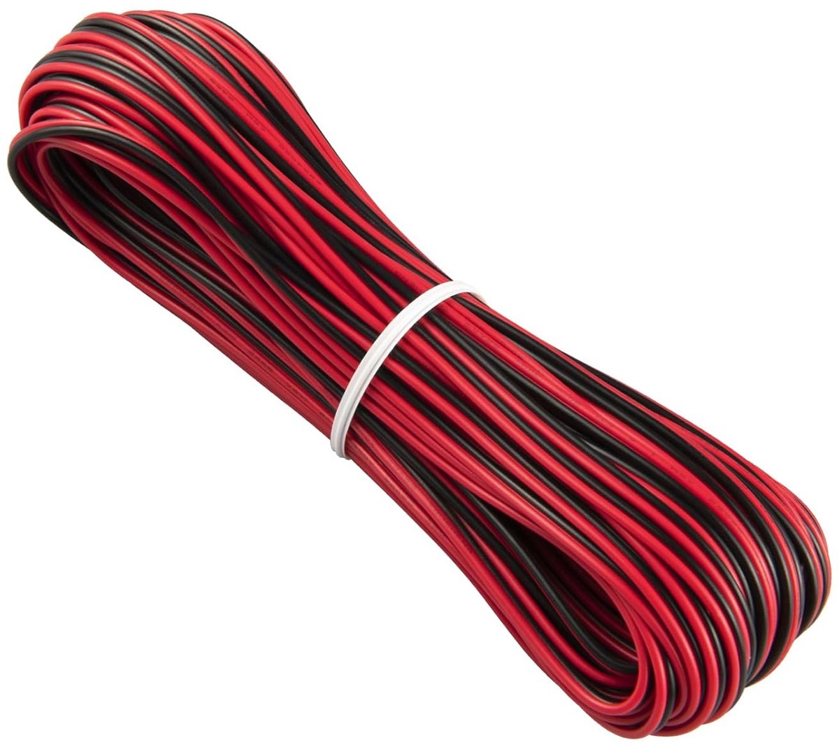 Bell wire 15 m - 2 x 0.2 mm² - rood/zwart - flexibel voor LED strips - ShopVlot