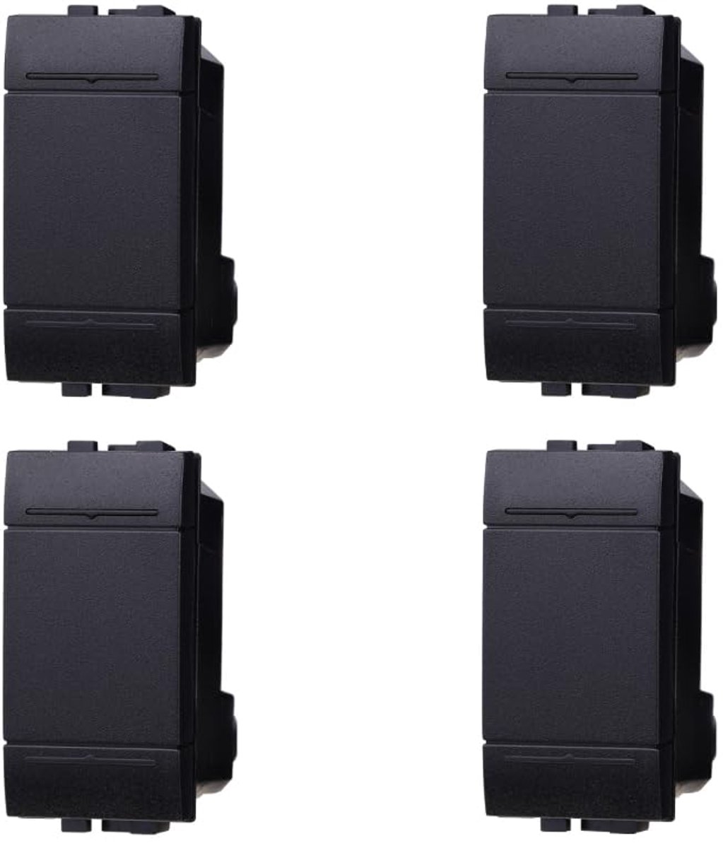 Knopset 4 Stuks 1P 16A 220V - Compatibel met Living Serie - Verlichte LED Knoppen - Hoogwaardige Materialen - ShopVlot