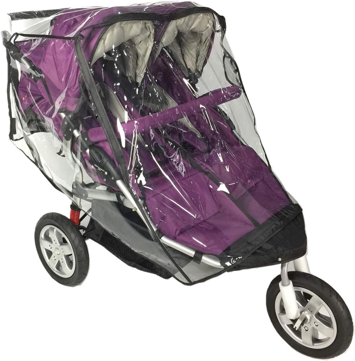 Regenhoes voor dubbele kinderwagen - Universele maat - Weerbestendig - Bescherming tegen regen en kou - ShopVlot
