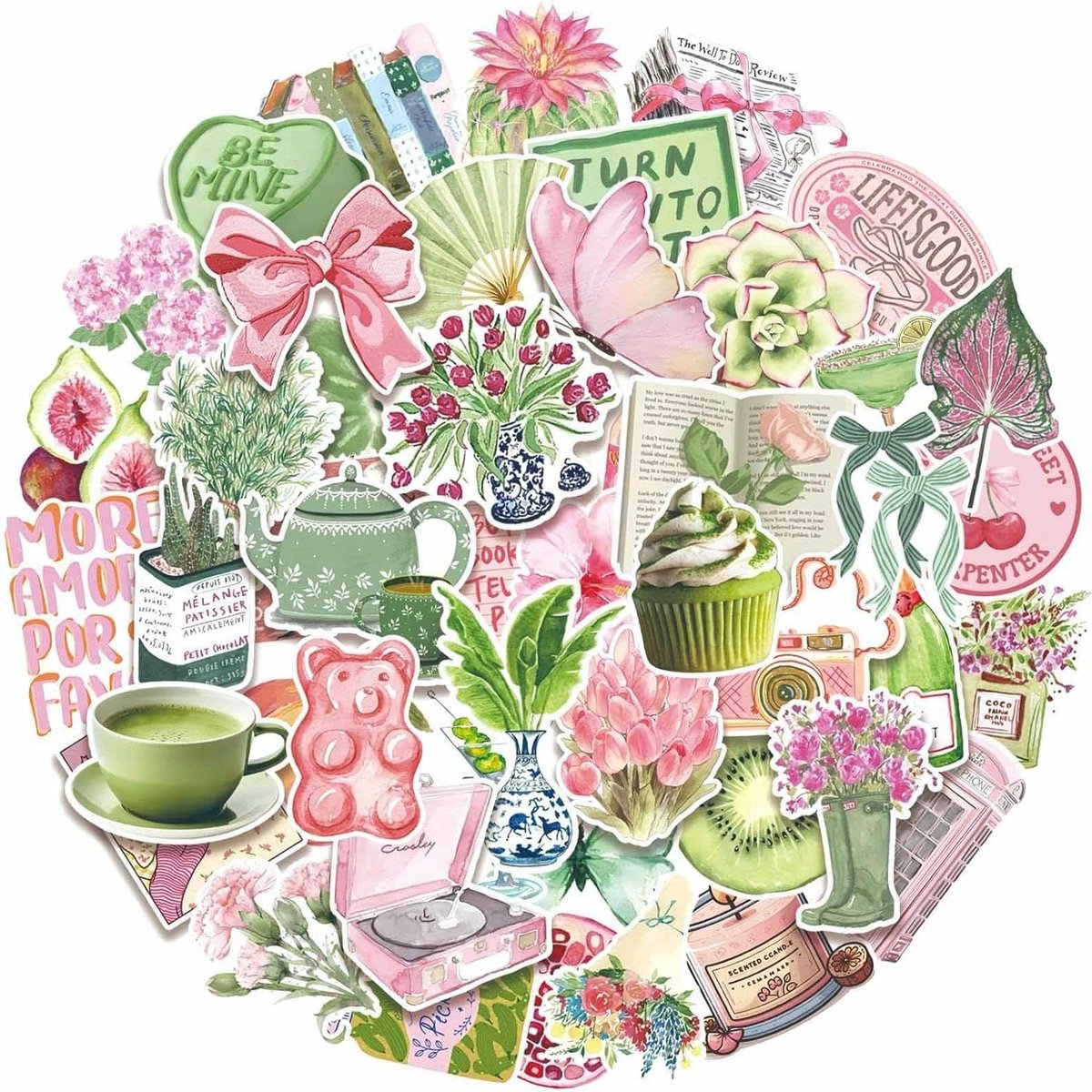 Sticker Set 50 Stück - Waterdichte Vinyl - Esthetische Motieven - Perfect voor Decoratie - ShopVlot