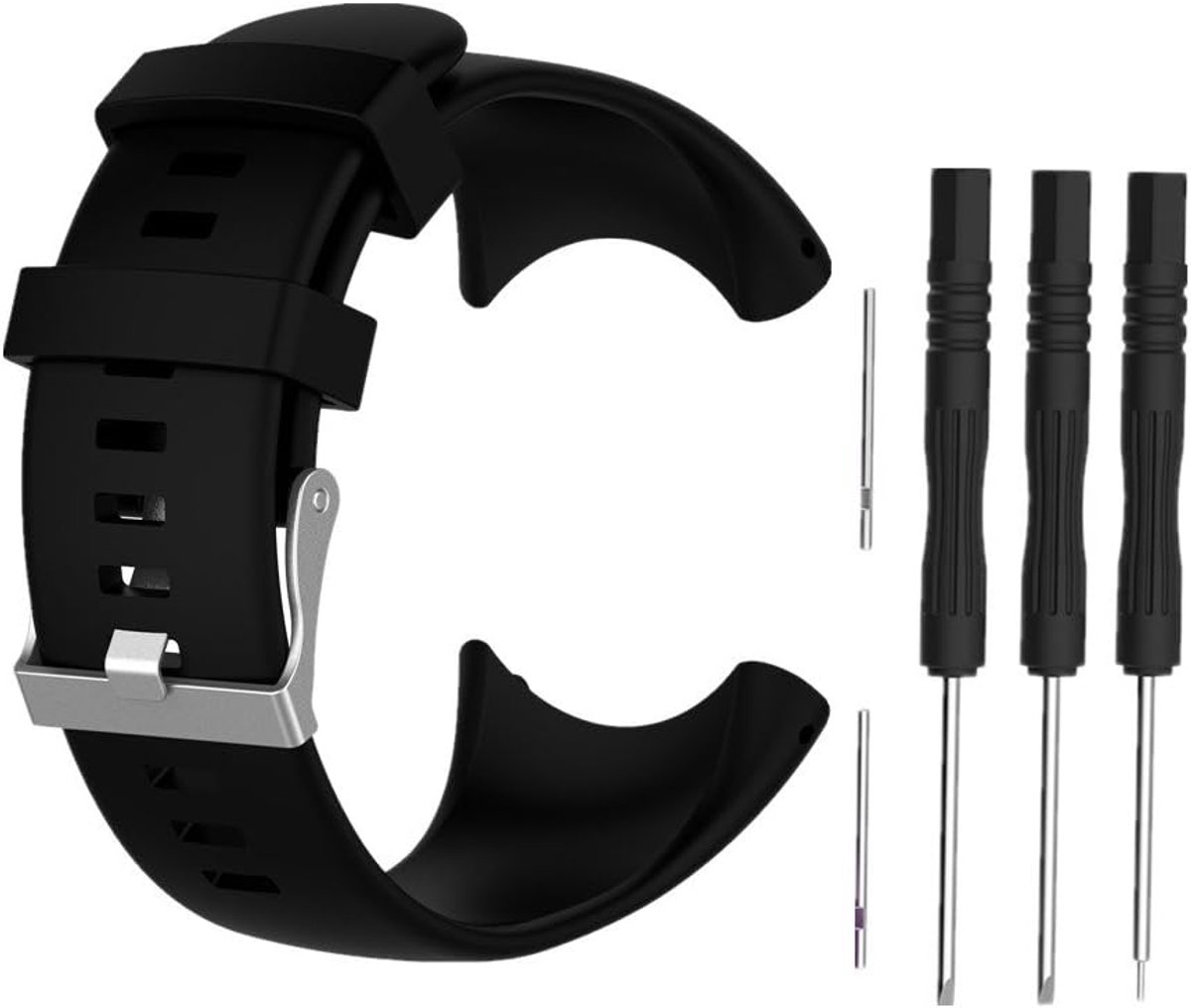 Horlogeband voor Suunto Core - siliconen - zwart - ideaal voor sport - ShopVlot