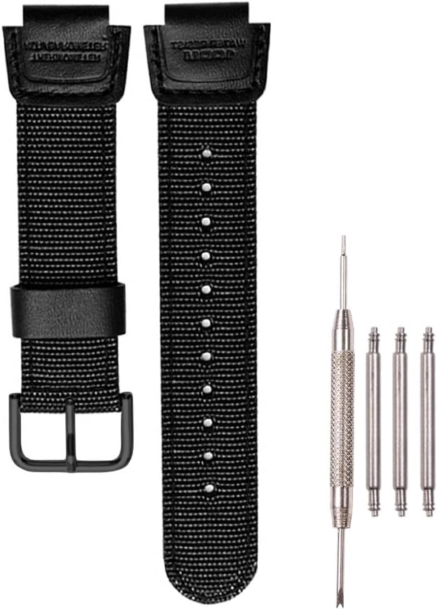 Nylon horlogeband 18mm - Armygroen - Voor Casio AE1200WHB SGW-300H 400 500 AQ-S810W - Duurzaam en comfortabel - ShopVlot