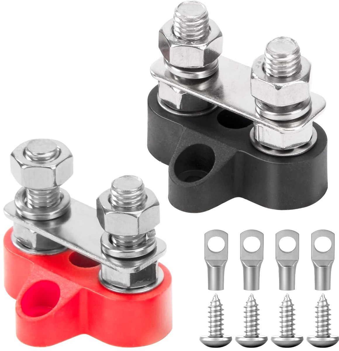 Accu aansluitblok M8 - Dual verbinding - Vlamvertragend nylon - Ideaal voor auto en boot - ShopVlot