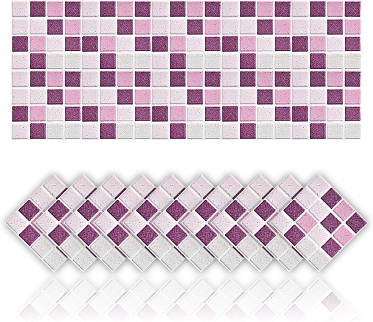 Tegelstickers 20x20 cm - waterdicht PVC - mozaïekstijl - ideaal voor badkamer en keuken - ShopVlot