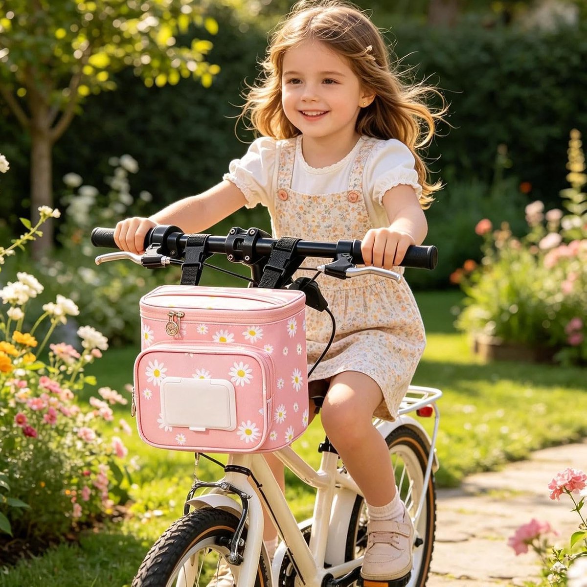 Kinderfietsmand - Stuurtas Fietsmand - Spullen Vervoeren - Waterdicht Oxford Weefsel - 25 x 22 x 4 cm - Roze