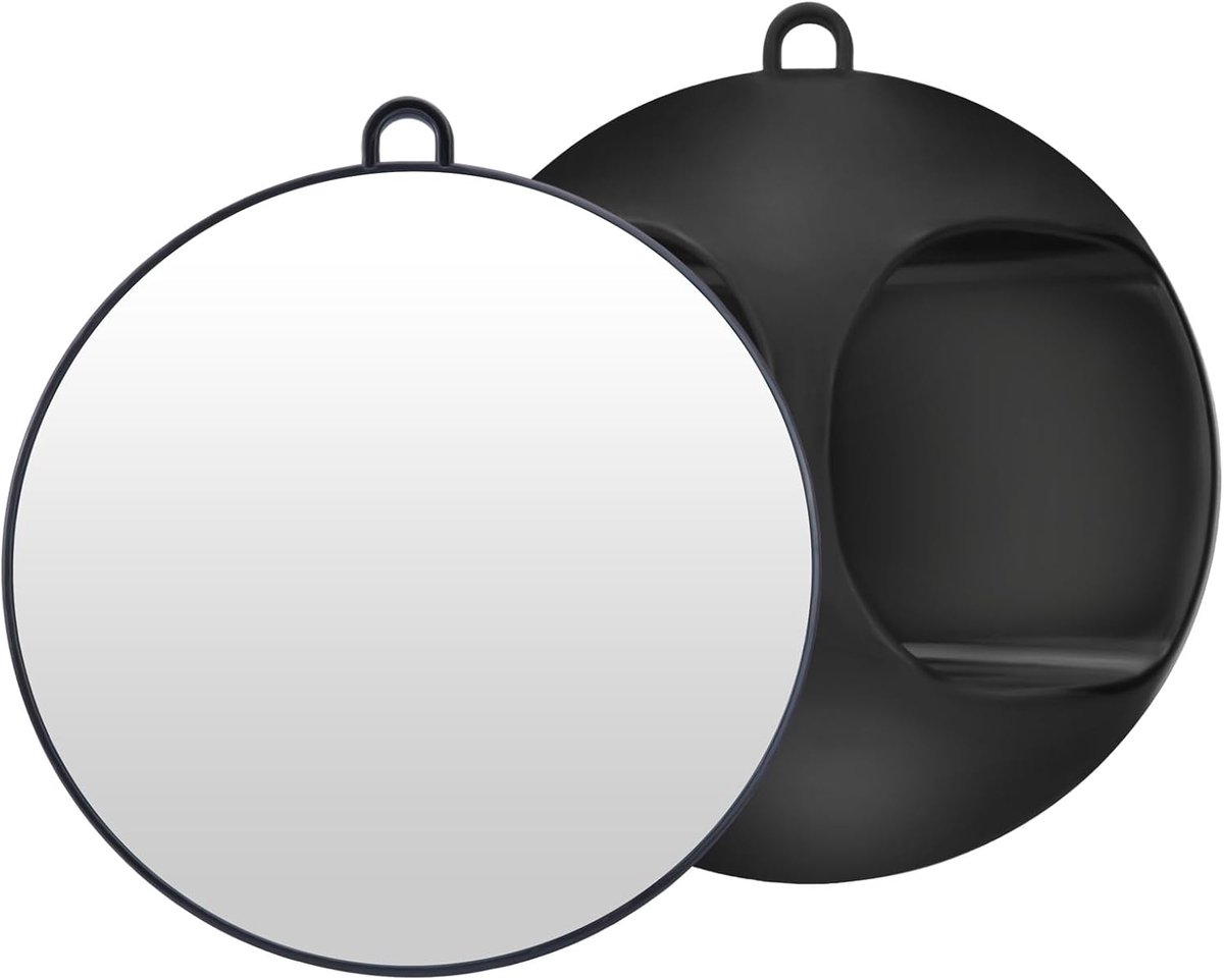 Handspiegel 11 Inch - Zwart Rond - Professionele Haarstylingspiegel - Lichtgewicht en draagbaar - ShopVlot