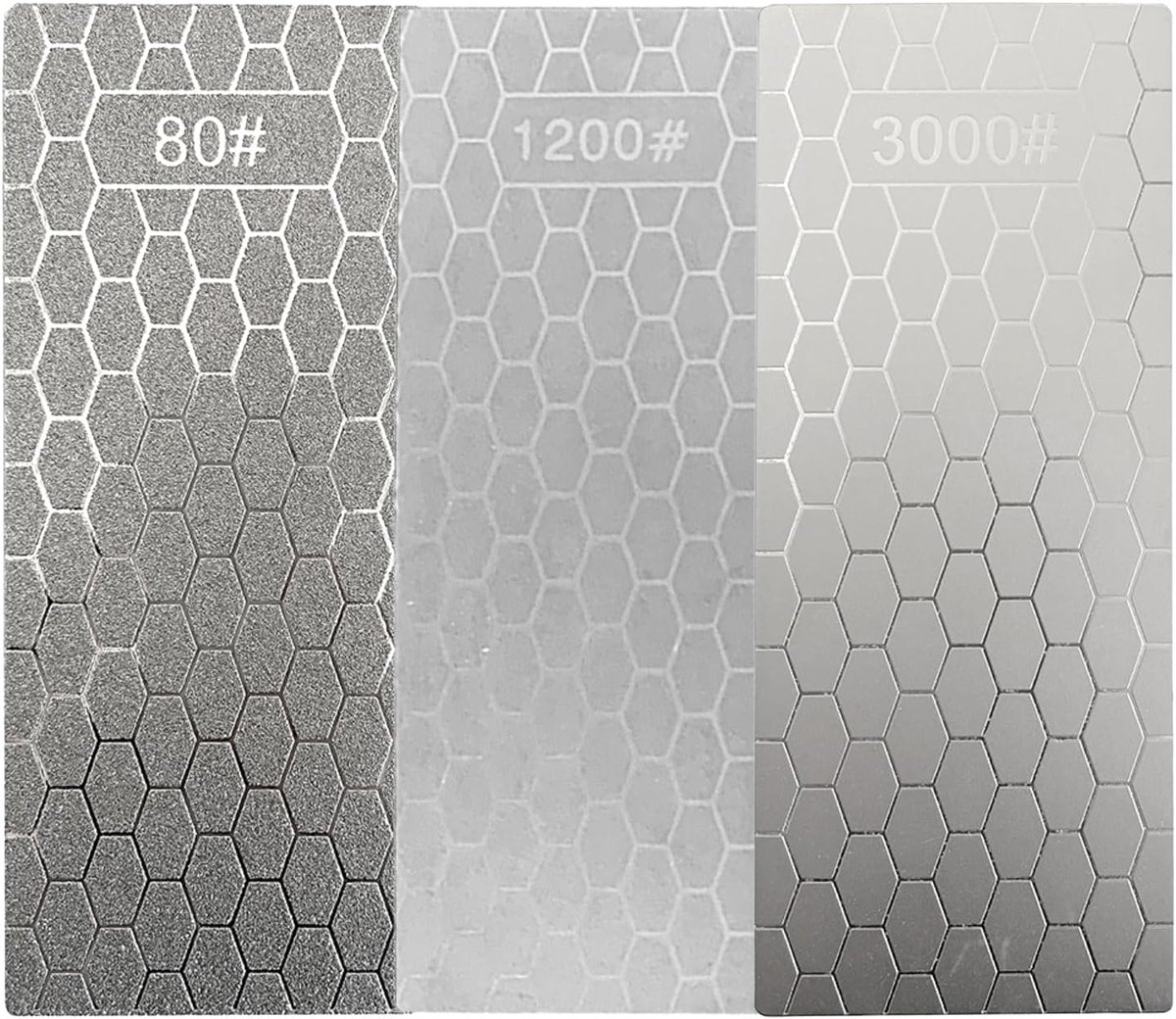 Diamant slijpstenen 80, 1200 en 3000 grit - Grof tot extra fijn - Voor het slijpen van keuken- en buitengereedschap - ShopVlot