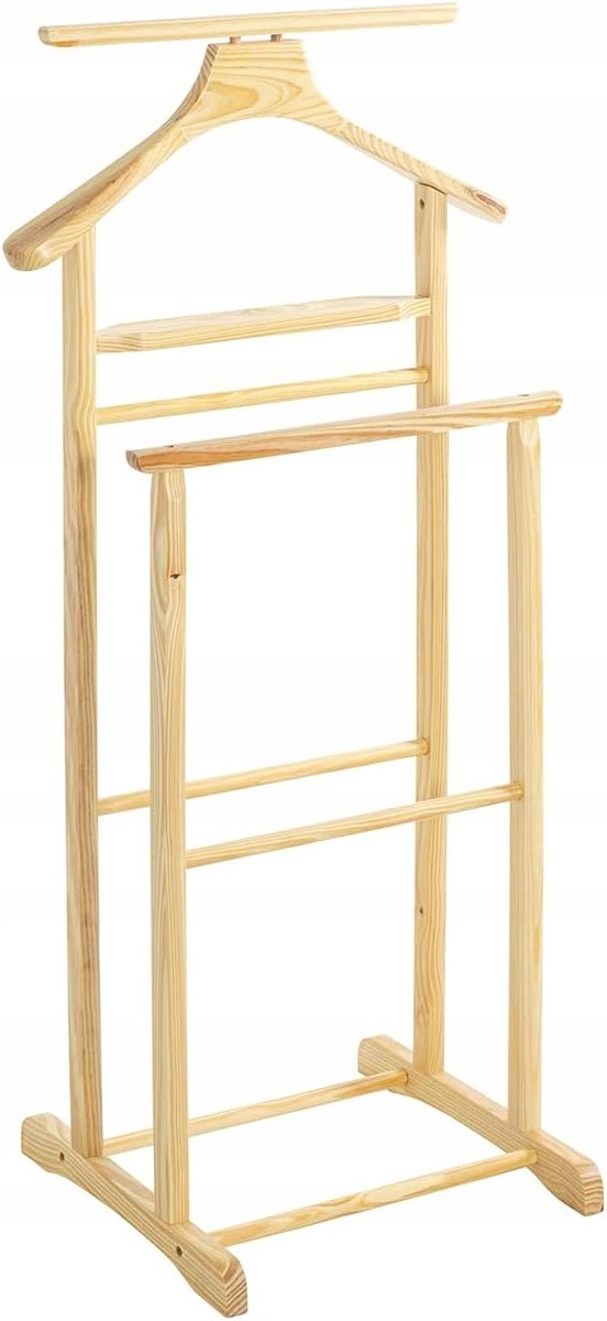 Stabiel Houten Kledingrek - 47x36x102 cm - Bruin