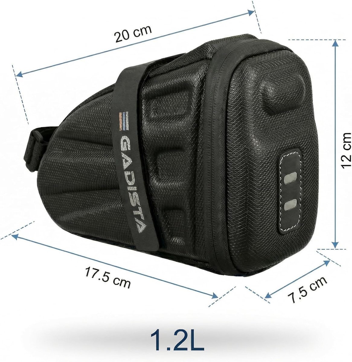 Zadeltas voor fiets 1,2 l - harde schaal - waterdicht - snelle bevestiging - ShopVlot