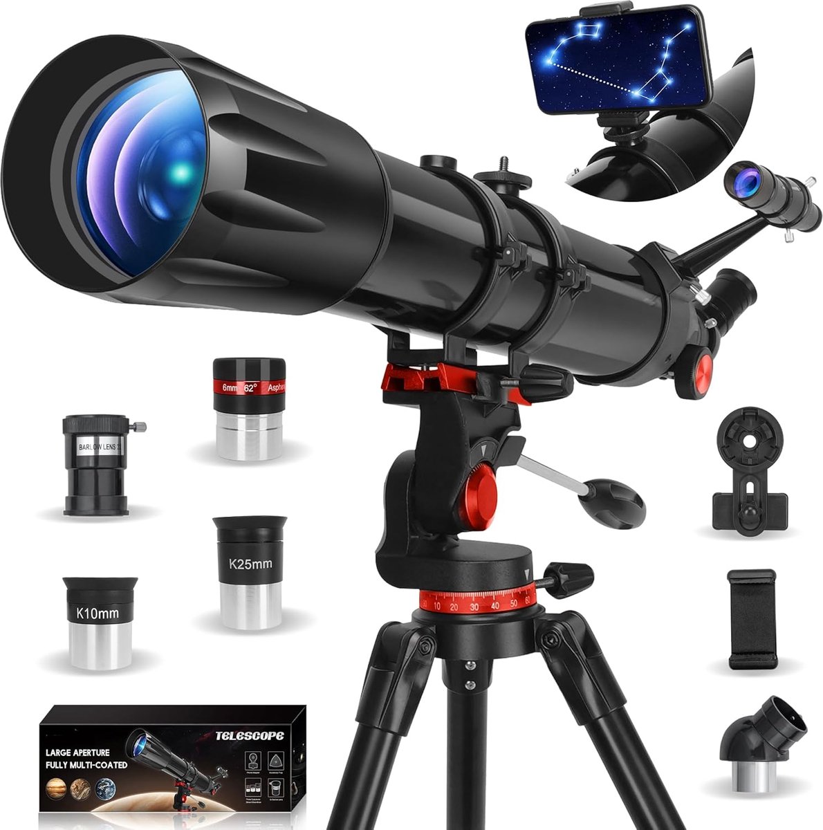 Telescoop 90 mm opening - Professionele refractor - Voor kinderen en beginners - Verken de sterrenhemel - ShopVlot