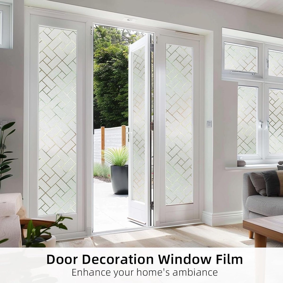 SnelShoppen - Frosted Window Film - Melkglas Decoratieve Privacy Film - Anti-UV Statisk Hechtingsfilm voor Kantoor - 44.3 x 400 cm - Wit - Voor Thuis