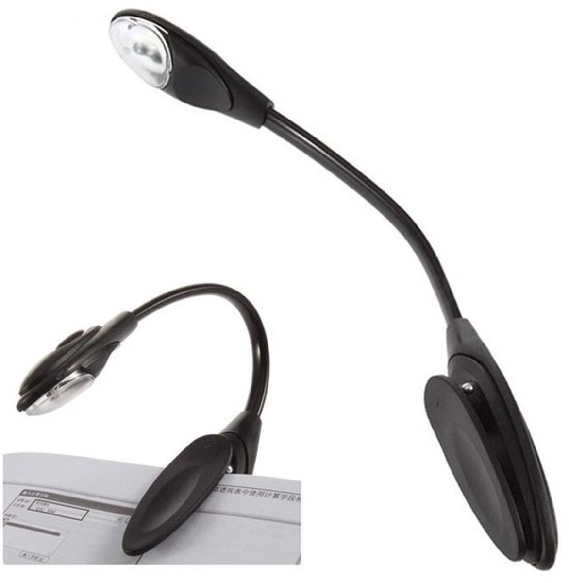 LED-leeslampje, mini-leeslampje met clip, verstelbaar en gemakkelijk mee te nemen.