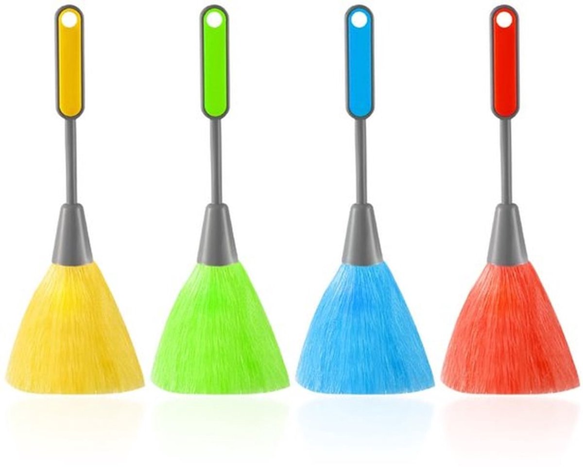 4 stuks reinigingsborstels voor computertoetsenborden, wollen stofdoek, mini-stofdoek met handvat, microvezelstofdoek, stofborstel, elektrisch filter, reinigingsborstel voor jaloezieën