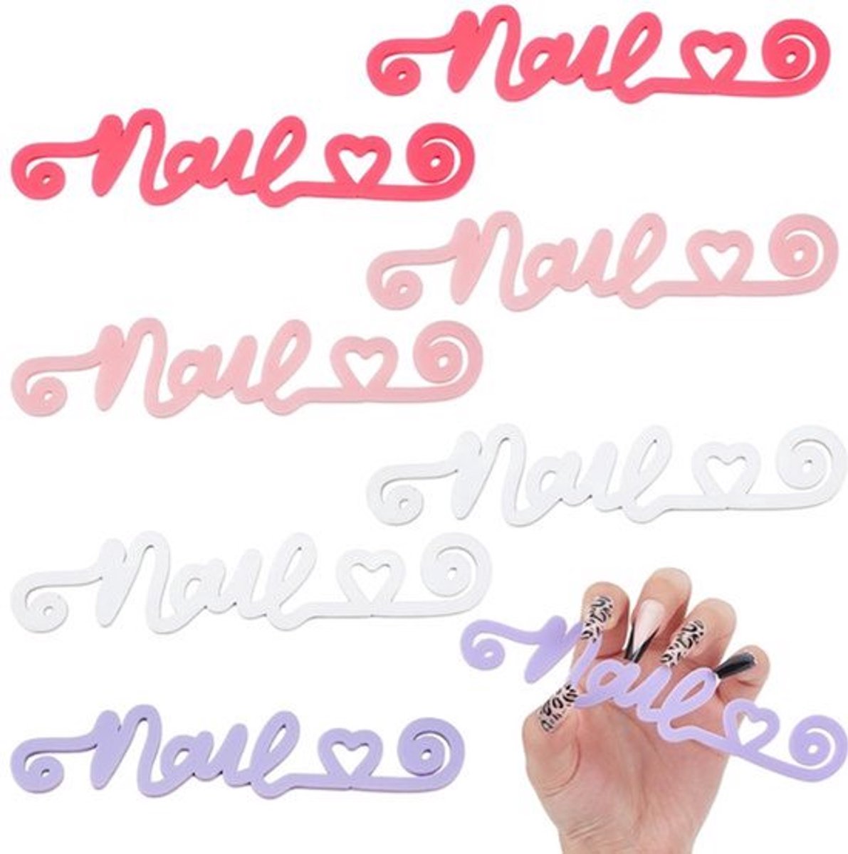Acryl Nagel Foto Rekwisieten - 8 Stuks in 4 Kleuren - Salon Props voor Nageltechnici