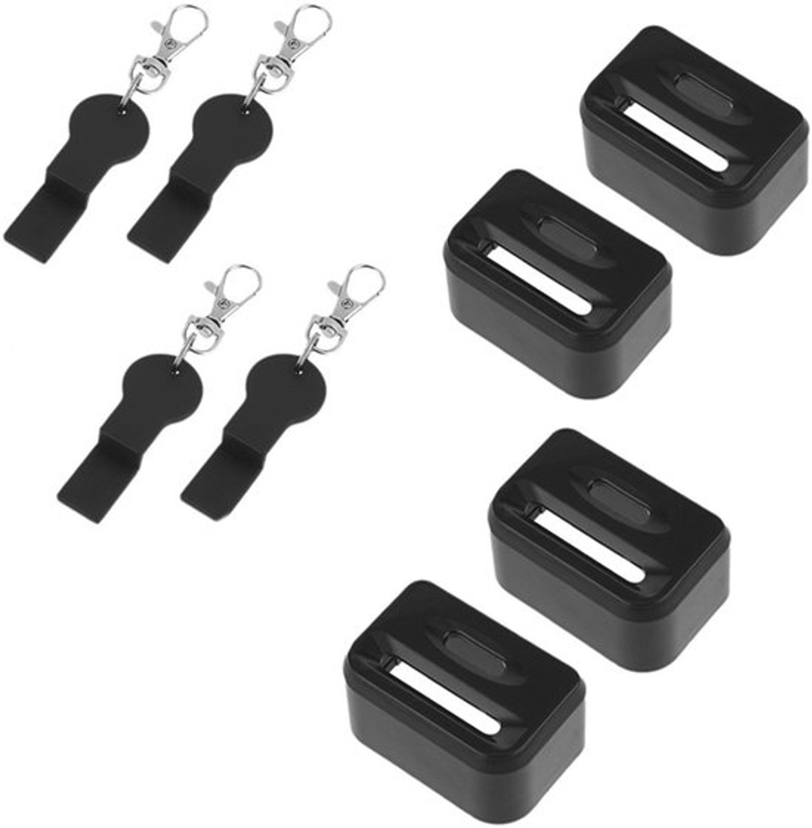 Autogordel Slot - 4 Stuks - Autogordelbescherming - Autogordelsloten - Gordelhouder Kinderen - Gordelslot - Kindergordelsloten - Kindergordelslot - Universeel - Geschikt om te Voorkomen dat Kinderen hun Veiligheidsgordel Losmaken - Zwart