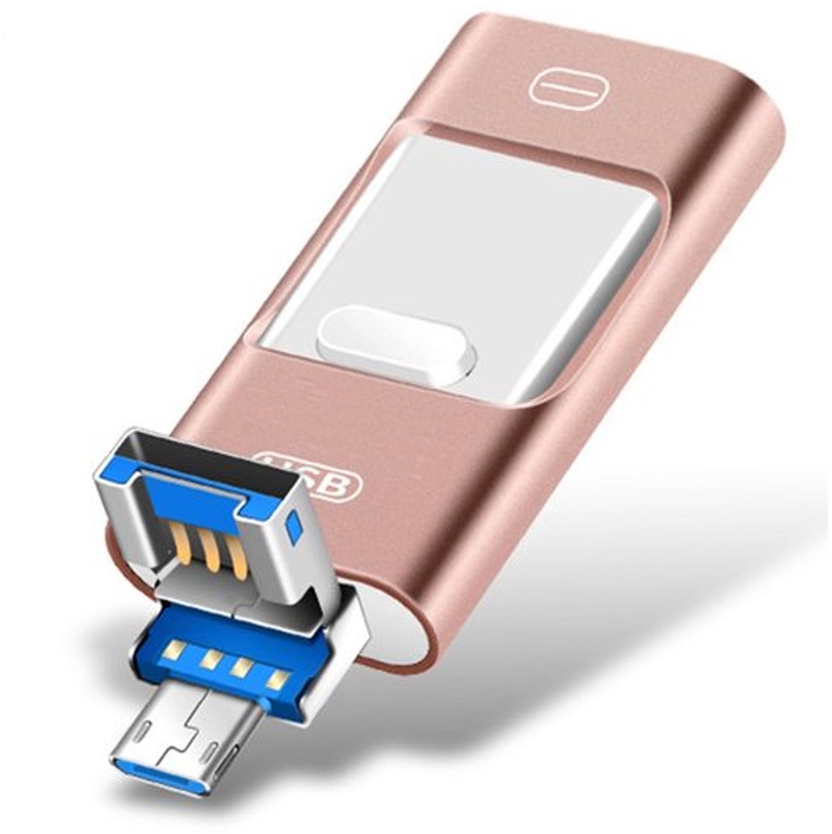 128GB 4-in-1 USB Stick – USB-C / Micro-USB / USB-A – Hoge Snelheid Gegevensoverdracht – USB Stick voor PC, telefoon