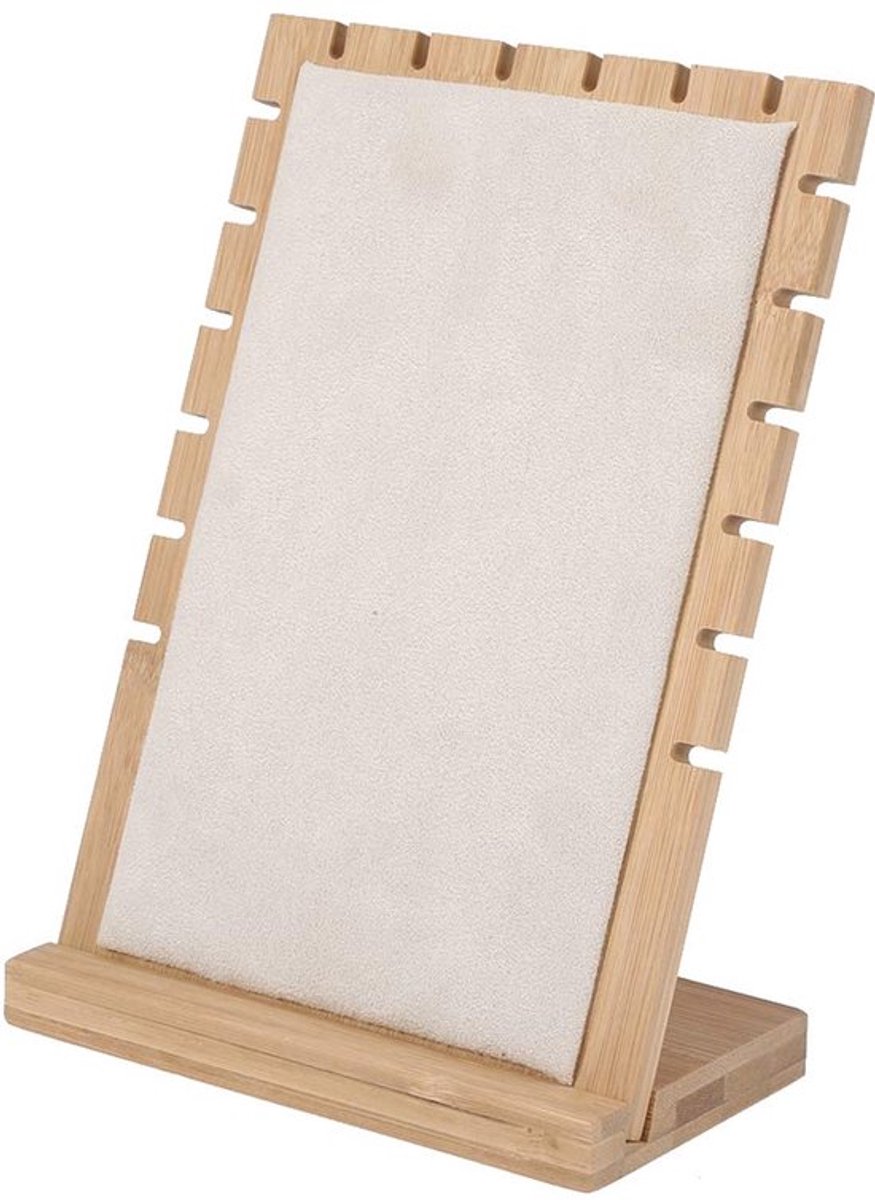 Houten Sieraden Organizer Eco-vriendelijk Thuisdecoratie Sieraden Stand Rack, Sieraden Display Stand, 3 Kleuren voor Ketting voor Hanger (Beige)