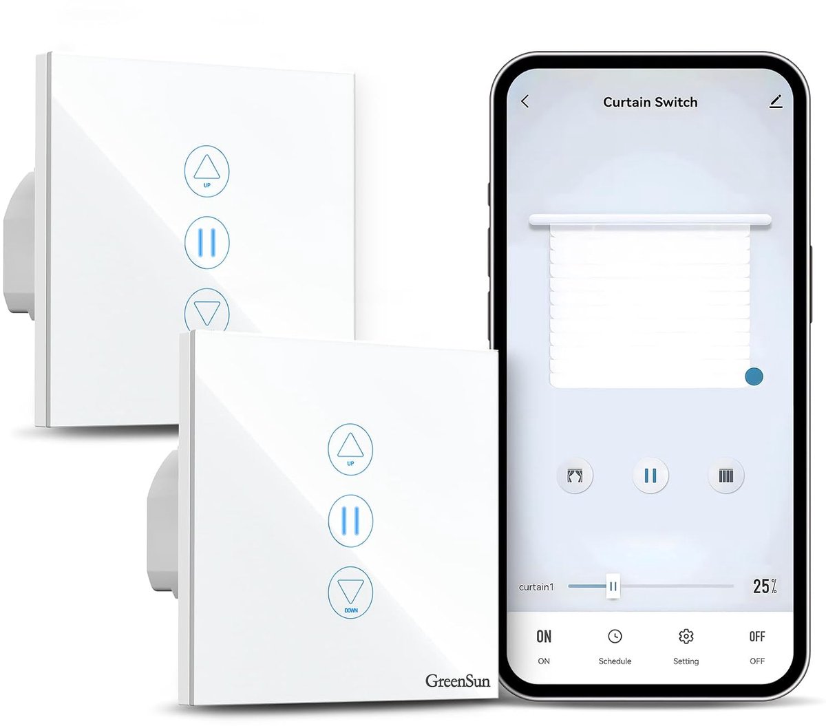 WiFi Shutter Switch - 2 Stuks - Compatibel met Alexa en Google Home - Eenvoudige bediening op afstand - SnelShoppen