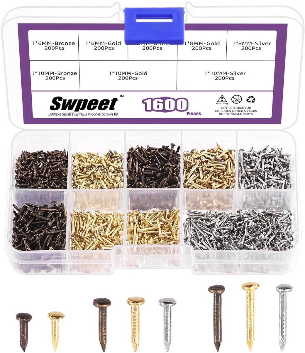 Houten schroeven set - UK 8 / US 8 - Assortiment - Ideaal voor hobbyprojecten - SnelShoppen
