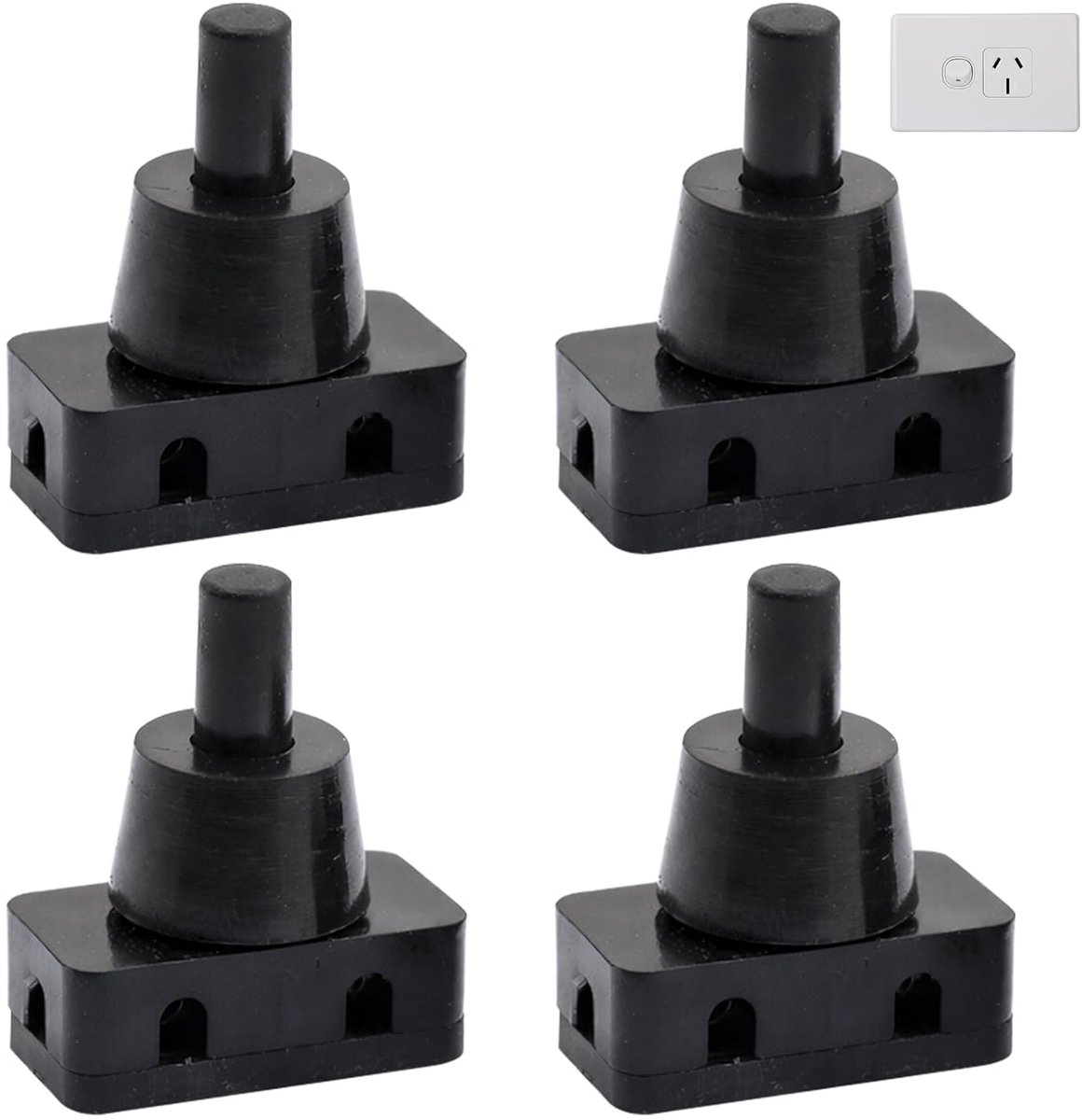 Flush-montage drukschakelaar 250 V 2A - mini schakelaars - IP20 - ideaal voor verlichting en apparaten - SnelShoppen
