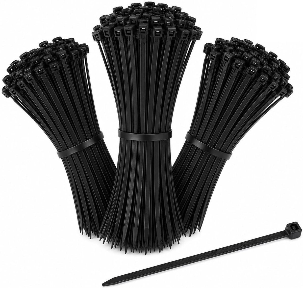 Kabelbinders 150 mm - zwarte nylon - zelfborgend - ideaal voor doe-het-zelfprojecten - SnelShoppen