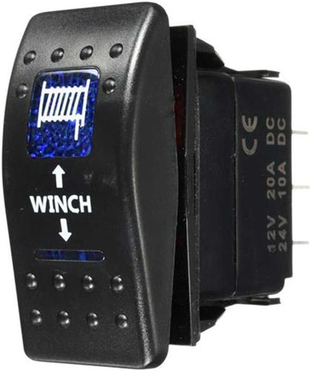 Rocker Switch 12V 20A - Moment Switch met Blauwe LED - Waterproof en Duurzaam - Ideaal voor Auto en Boot - SnelShoppen