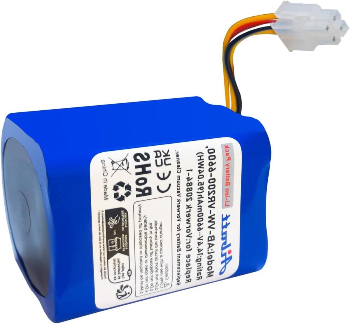 Stofzuiger Accu - Reserveaccu Robotstofzuiger - Stofzuigen Huis - Hoge Capaciteit 6600mAh - 144V - Zwart
