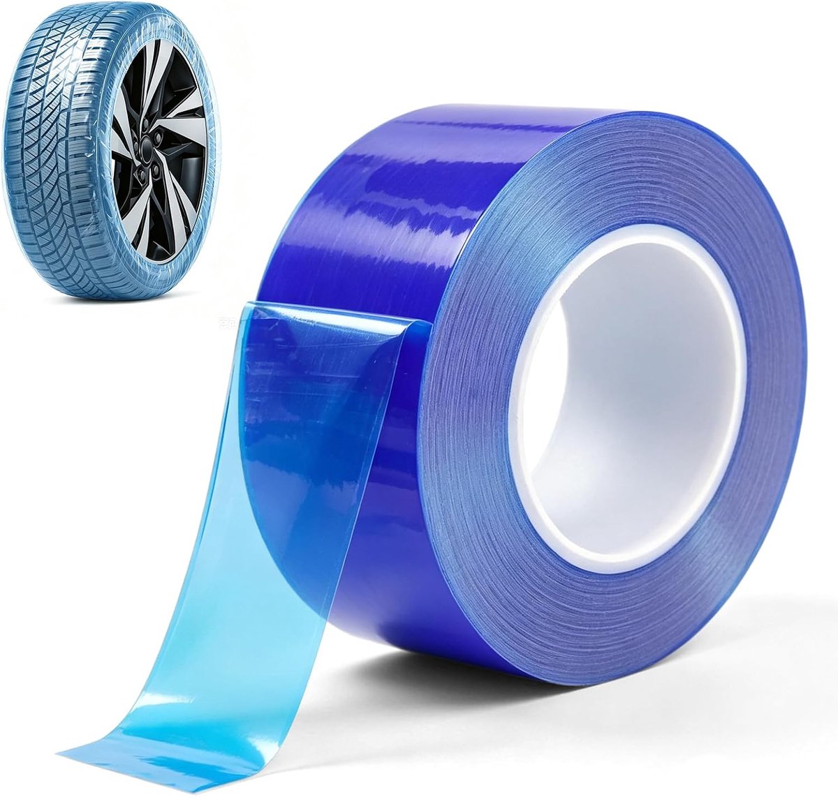 Velgbescherming plakband 200 m - PE blauwe beschermfolie - uitstekende stabiliteit - ideale bandenmontage - SnelShoppen
