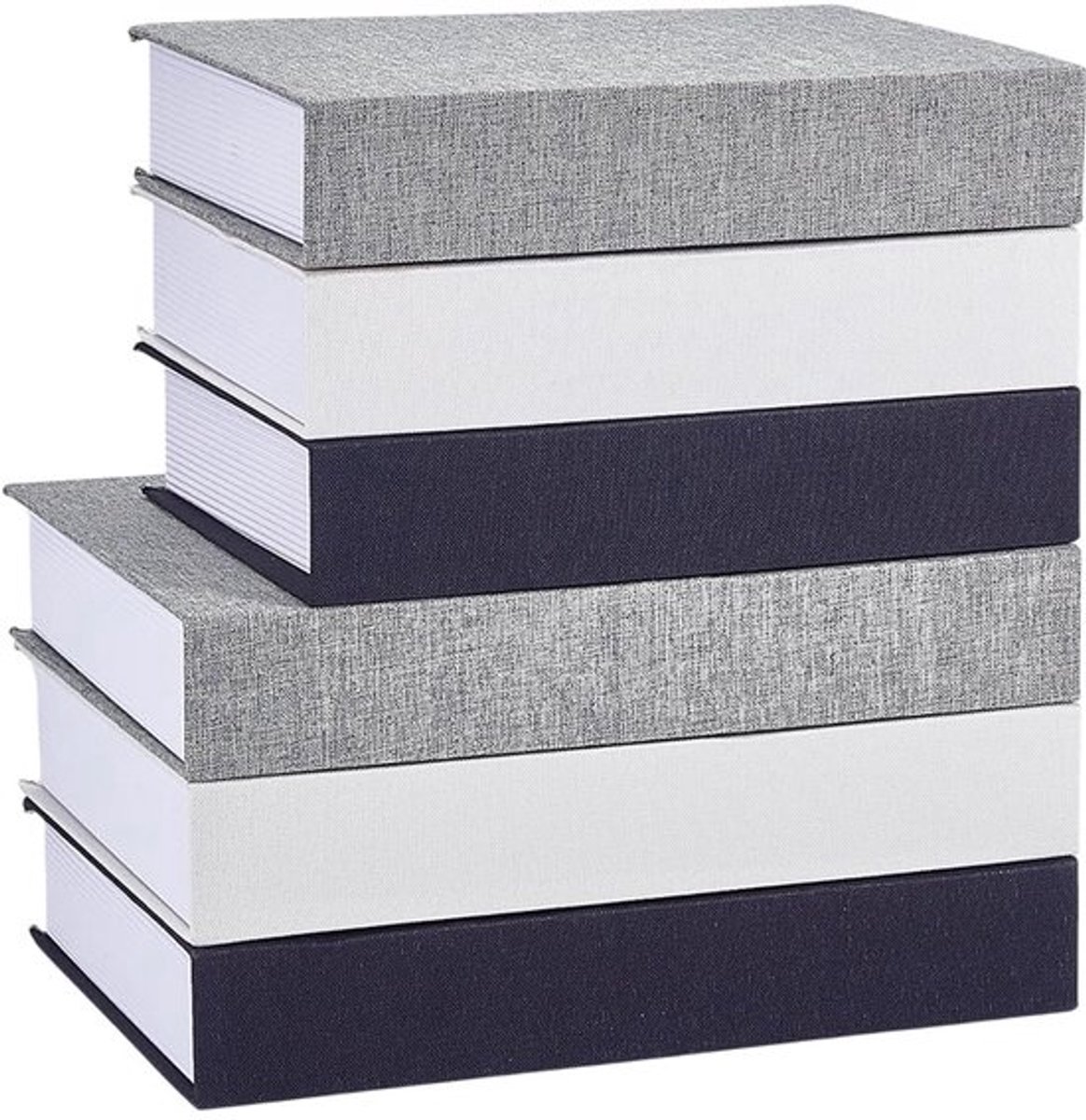 6 Stuks Decoratieve Boeken voor Huisdecoratie, Nepboeken voor Boekenplank Linnen Bedekte Decoratieve Boeken Set voor Kantoor Bar Koffietafel Rustieke Boerderij Boekenplank, Zwart/Wit/Grijs