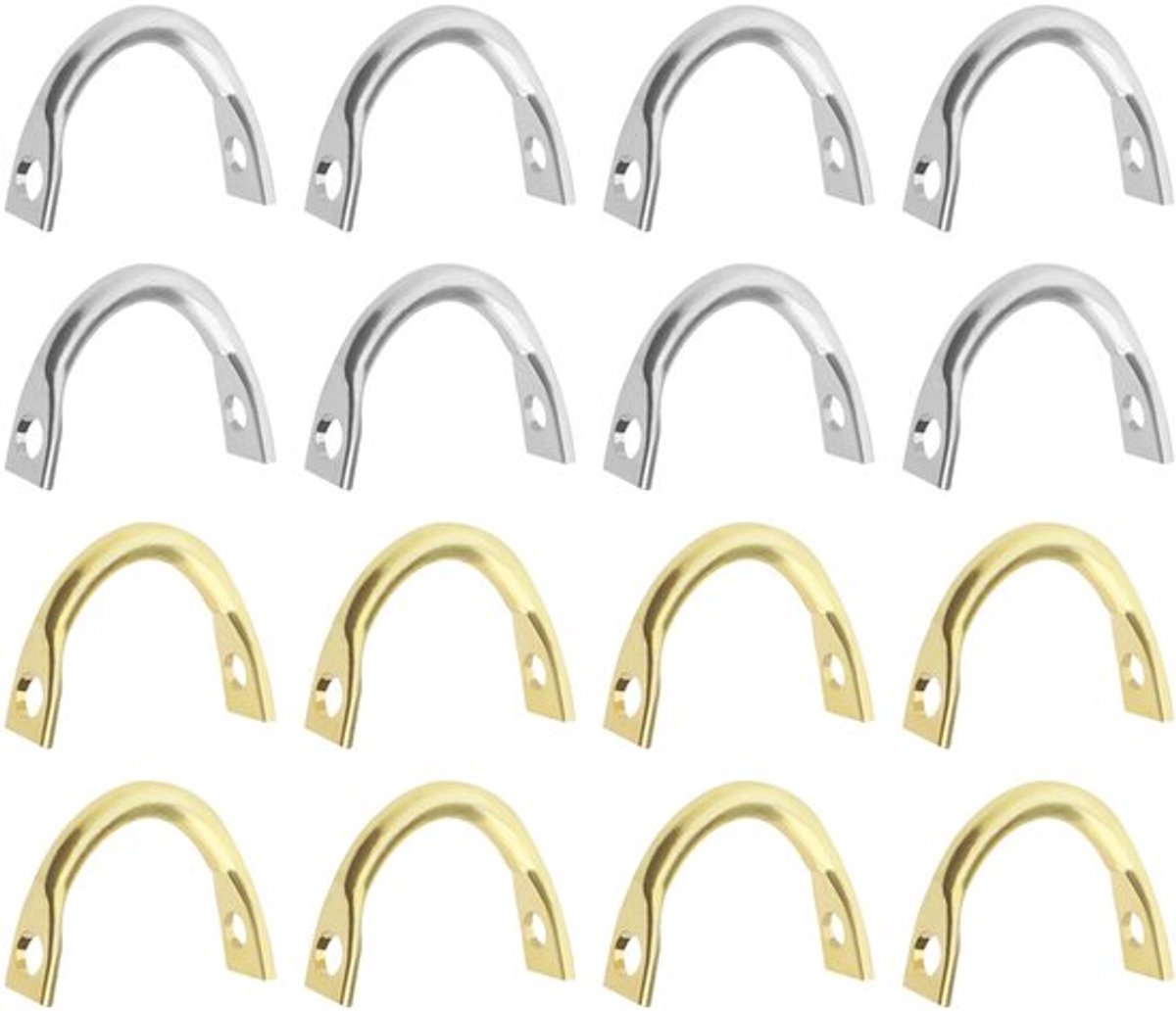 200 stuks Vissers Clevis 7.5x6mm Gemakkelijke Spin Spinner U Type 1mm Aas Maken Boor U-Vormige Messing Verbindingen Lure Maken Accessoires Zoetwater Zoutwater Goud En Zilver
