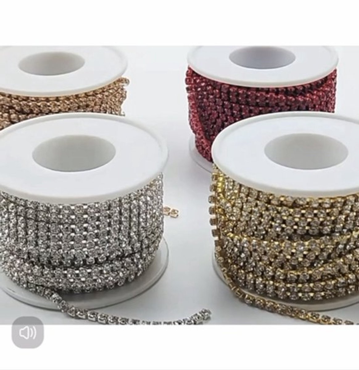 10m kristallen strass ketting, felgekleurde strass kettingversiering, wikkelrol, glanzende banddecoratie voor het maken van kleding en sieraden (witte diamanten op goud)