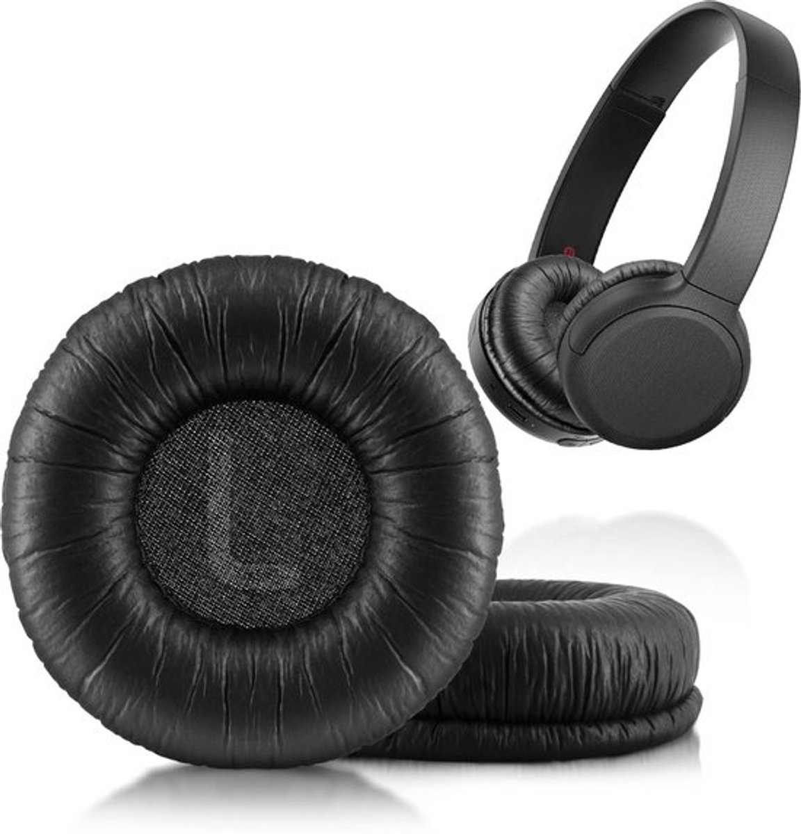 Vervangende oorkussens compatibel met Sony WH-CH510 draadloze hoofdtelefoon oorbeschermers (zwart)