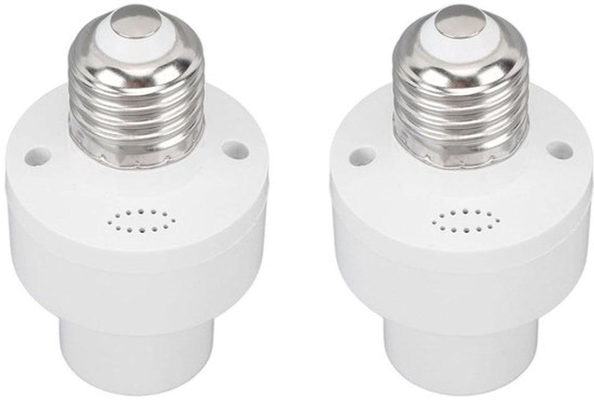 Slimme lamphouder met draadloze bediening E27-schroefpoort en spraakbediening, compatibel met Smart Life 100V-250V, 2 stuks