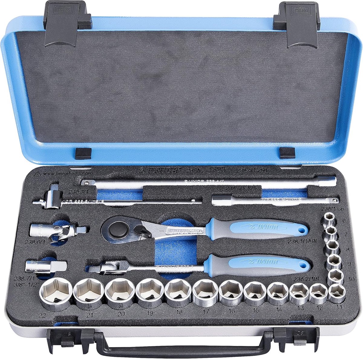 Steeksleutelset 3/8" 6 - 22mm - Set van 24 - Hoogwaardige kwaliteit - Ideaal voor klussen - ShopVlot