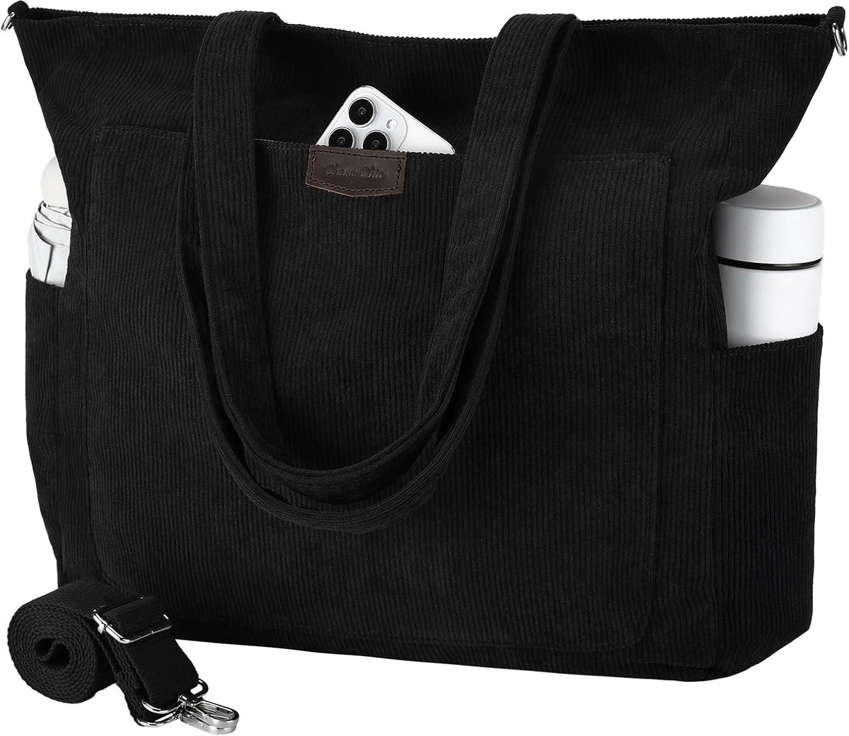 Schoudertas grote capaciteit - corduroy - crossbody met 15.6 inch vak - ideaal voor werk en school - SnelShoppen