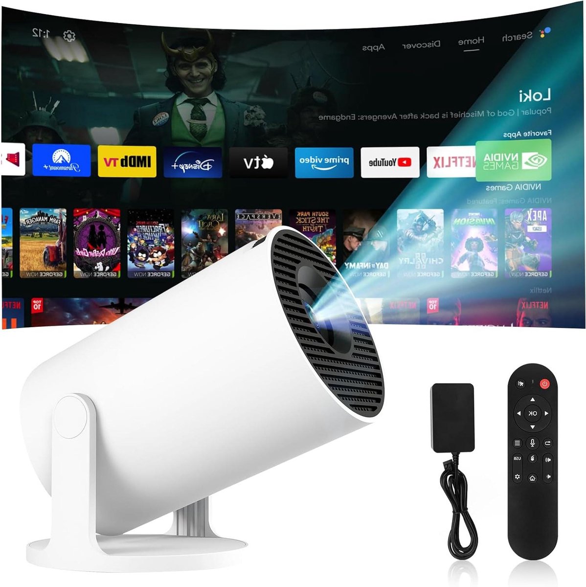 Mini Videoprojector - Draagbare Beamer - Thuisbioscoop Creëren - Automatische Trapeziumcorrectie - 40-130 inch - Wit