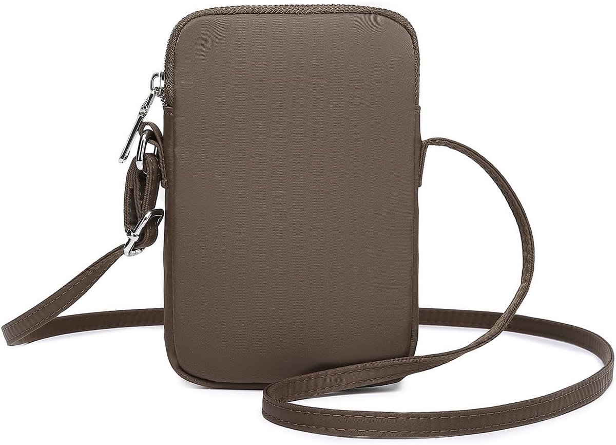 Crossbody Wallet Handtas Mini - Bruin - Met rits - Perfect voor smartphone en kaarten - SnelShoppen