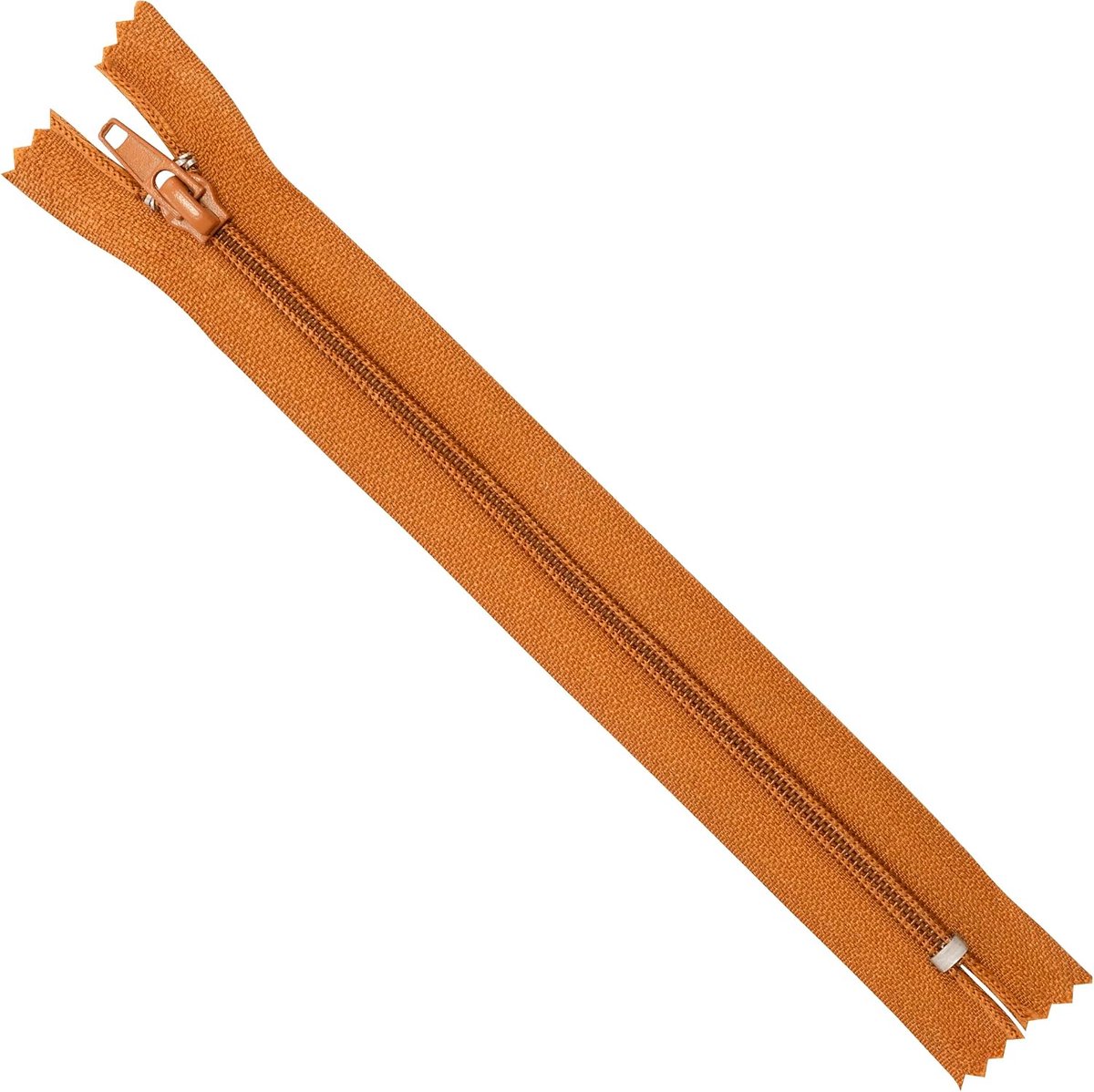 - Set van 12 Spiralen ritsen N°5 20 cm niet-gescheiden met schuiver - van metaal nylon polyester - kleur roest - naaien reparatie textiel creatie